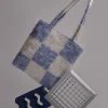 Best Sellers [RYSM] Seasonless Fluffy Check Bag - Blue
