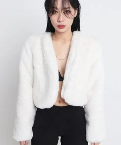 Best Sellers [OV] Seasonless Soft Short Hair Fake Fur Jacket 2color