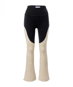 [NONMAINSTREAMER] SS 22 Mesh Yoga Pants - Black+Beige Best Sellers