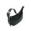 Best Sellers [IUGAMAKARAS] Seasonless H-Buckle Soft Leather Hobo Bag (black)