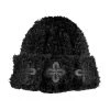 Best Sellers [SURGERY] Seasonless Leather Patch Fur Beanie 'black'