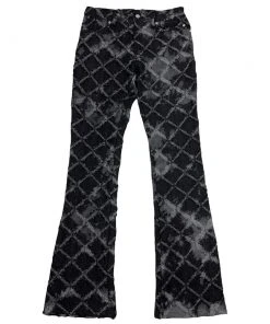 [SURGERY] Seasonless HPS Check Pattern Washed Boot-cut Jeans Best Sellers