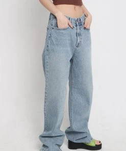[OV] Seasonless Light Blue Wide Long Denim Jeans