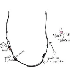 [PINCUNOMARU] Seasonless Black Pink-silver Bar Best Sellers