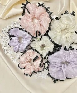 [ETREROSE] Seasonless Glossy Organza Lace Scrunchie (SET/3color) Best Sellers