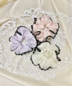 [ETREROSE] Seasonless Glossy Organza Lace Scrunchie (S/3color) Best Sellers
