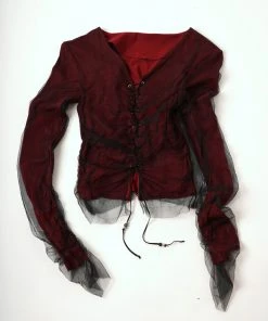 [ELFELFELF ARCHIVES] SS 22 SHIRRING BLOUSE (WINE)
