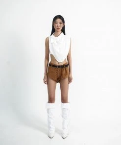 [ARTS DE BASE] Seasonless Unbalanced Collar Top (White) Best Sellers