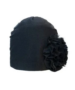 Best Sellers [NOFFICIALNOFFICE] Seasonless CHIFFON CORSAGE BEANIE BLACK