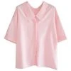 [NOFFICIALNOFFICE] SS 22 2 WAY ROLL UP HALF SLEEVES SHIRT PINK