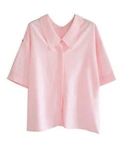 [NOFFICIALNOFFICE] SS 22 2 WAY ROLL UP HALF SLEEVES SHIRT PINK