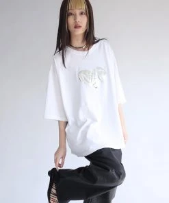 Best Sellers [NOFFICIALNOFFICE] SS 22 SIVER HEART UGLY FIT T-SHIRT WHITE