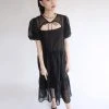 Best Sellers [NOFFICIALNOFFICE] SS 22 ORGANZA 2 PIECE ENSEMBLE DRESS BLACK