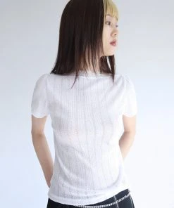 [NOFFICIALNOFFICE] SS 22 LACE NECK CUTE FIT T-SHIRT WHITE
