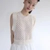 [NOFFICIALNOFFICE] SS 22 LACE NET N RIB VEST IVORY Best Sellers