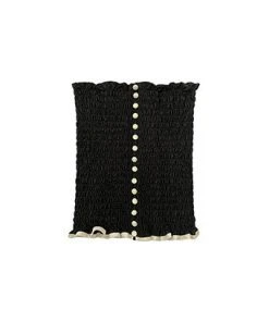 [NOFFICIALNOFFICE] SS 22 COLOR WAVE SMOCKING TOP BLACK Best Sellers