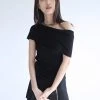 [NOFFICIALNOFFICE] SS 22 REVERSIBLE OFF SHOULDER TOP BLACK