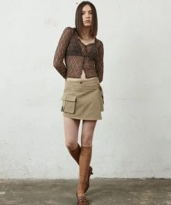 [90GALLERY] SS 22 WRAP POCKET SKIRT / Taupe
