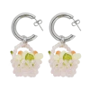 [SWINGSET] Seasonless Flower Basket Beads Earrings (Baby Pink) Best Sellers
