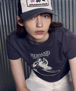 [ART SPEAK HOUSE] Seasonless A&F GOTHIC LOGO MESH CAP, WHITE/GRAY Best Sellers