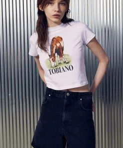 [ART SPEAK HOUSE] SS 22 TOBIANO SHORT SLEEVE CROP TOP, WHITE