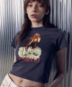 [ART SPEAK HOUSE] SS 22 TOBIANO SHORT SLEEVE CROP TOP, CHARCOAL