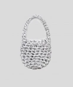 [POKOFOSCA] Seasonless SHINE KNIT BAG (PURE SILVER)