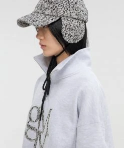 [GIMMETHEYOUNG] Seasonless HERRINGBONE EARMUFFS CAP / GREY