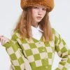 [CRANK] Winter 21 CHECKER CROP CARDIGAN_GR Best Sellers