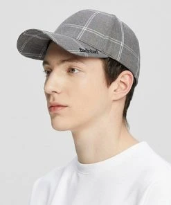 BADINBAD [BAD IN BAD] Seasonless PLAIN LOGO CHECK CAP_GREY