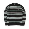 [OY] FW 21 MOHAIR STRIPE KNIT-BLACK/GREEN Best Sellers