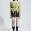 [PAIN OR PLEASURE] FW 21 RABITA FUR CARDIGAN Light Green