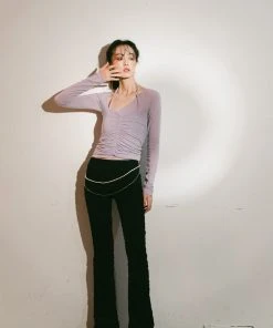 [RAYOUNG] FW 20 String Shirring Sleeveless_Purple