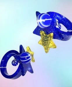 [HURJABOYACC] Seasonless Double Punk Stars Ring_Blue