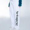 [SETUP EXE] Winter 21 Silver Stitch Logo Sweatpants [White] Best Sellers
