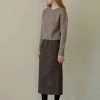 [STEP AROUND] FW 21 WOOLEN H-LINE SKIRT_BROWN