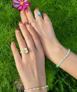 [LOMBRILLANT] Seasonless Fleur De Jardin Ring (PURPLE)