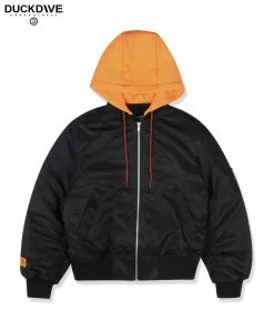 [DUCKDIVE] FW 21 Hoodie With A Detailed Point MA-1Black