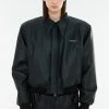 Best Sellers [ANOTHER YOUTH] Winter 21 Wave Leather Bomber - Black