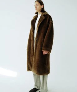 Best Sellers [INPREP] FW 21 BROWN FUR LONG COAT_M