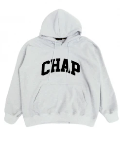 [CHAPCHAP] FW 21 Chap Logo Over Fit Hoodie(White Melange)