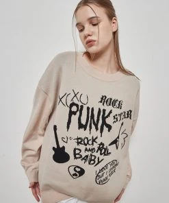 Best Sellers [LUV IS TRUE] FW 21 PUNK KNIT(BEIGE)