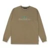 Best Sellers [DUCKDIVE] FW 21 DLink Logo Long Sleeve T-shirt Olive Green