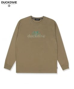 Best Sellers [DUCKDIVE] FW 21 DLink Logo Long Sleeve T-shirt Olive Green