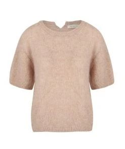 [STEP AROUND] FW 21 [ITALY]MO HAIR HALF SLEEVE KNIT TOP [PINK]