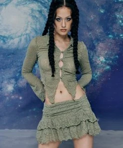 [EXPIRED GIRL] FW 21 Chloe Lace Blouse OLIVE Best Sellers