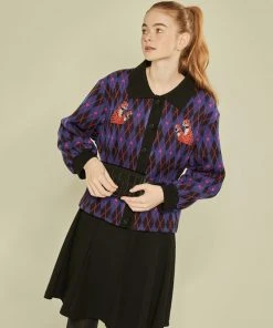 [FABERFINGER] FW 21 Cheetah Embroidered Cardigan (Blue)