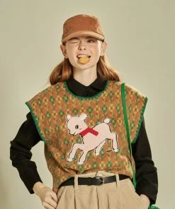 [FABERFINGER] FW 21 Sheep Embroidered Vest (Brown) Best Sellers