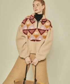 [FABERFINGER] FW 21 Geometric Fleece Anorak (Beige)