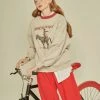 [FABERFINGER] FW 21 Cowboy Graphic Sweatshirt (Beige&Red) Best Sellers